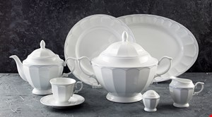 سرویس 103 پارچه چینی زرین مدل داتیس سرمه ای (12 نفره کامل) درجه یک