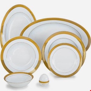 سرویس 28 پارچه چینی زرین مدل ترمه نگار (6 نفره)درجه عالی