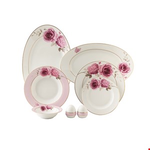 سرویس 28 پارچه چینی زرین مدل رزفلاور (6نفره)
