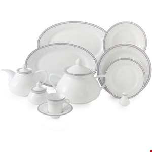 سرویس چینی زرین شهرزاد وایت رز 12 نفره