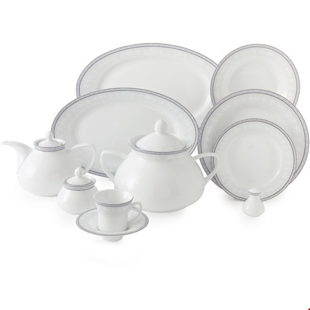سرویس چینی زرین شهرزاد وایت رز 12 نفره